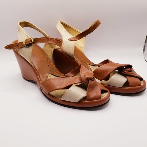 60s Vintage Kerrybrooke Strappy Wedge - Size 5.5 - Wounded but Wonderful - Picture 3 of 7
